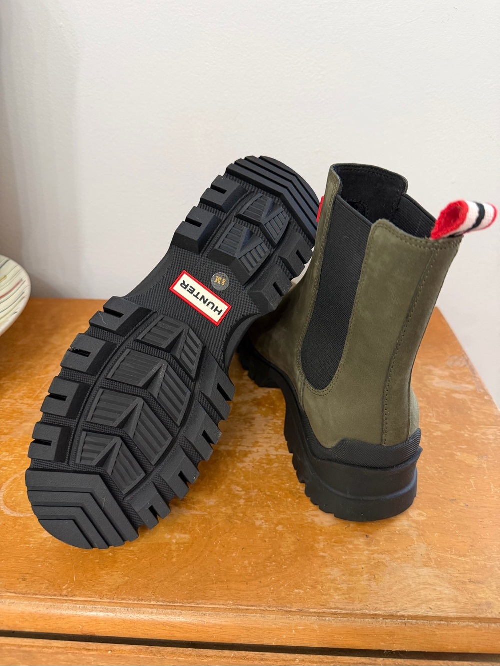 Hunter Olive Green & Black Chelsea Rain Boot - Picture 2 of 6